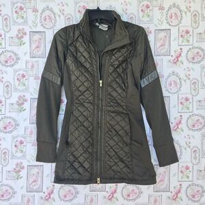 Athleta Rock Springs CYA Jacket Women's Size XXS Olive Green Quilted Full Zip